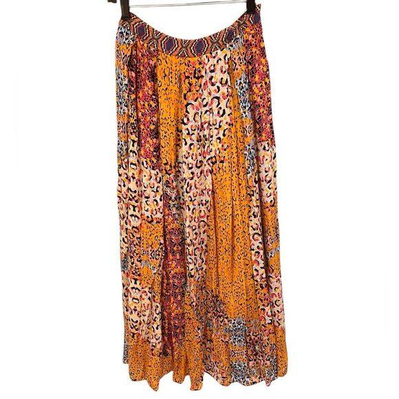 Anthropologie BHANUNI BY JYOTI Bohemian Animal Print Patchwork Maxi Skirt Size 2 - Picture 4 of 11